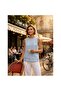 Cotton Baby Blue Blouse with Buttons on the Back - 2