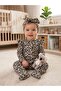 100% Cotton 3-6-9 Months Bandanali Shoulder Ruffle Leopard Printed Piece Jumpsuit Set 2-Piece Set Baby&Child Set - 3