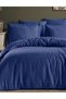 Checkered Satin 100% Cotton Double Duvet Cover Set |   Royal - 2