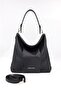 Santa Polo Martina 30% Real Leather Women's Shoulder Bag - Stylish Black Bag with Multiple Compartments and Double Straps - 2