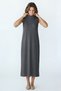 Women's Four Seasons Sleeveless Viscose Midi Length Half Turtleneck Dress Anthracite - 6