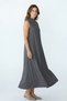 Women's Four Seasons Sleeveless Viscose Midi Length Half Turtleneck Dress Anthracite - 5