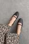 Elva Front Tape Detail Genuine Leather Women's Shoes Brown