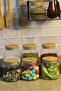 6 Pieces Bamboo Vacuum Lid Glass Jar Set Spice Set 500 ml - 2