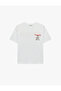 Comfortable Fit Short Sleeve Crew Neck Cotton T-Shirt with Cherry Print on the Back - 3