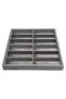 Gray Suede Fabric 12 Compartment Glasses Stand - 36X38 cm - 4