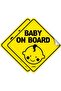 2 Pack Baby on Board Car Sign, Self Adhesive Reflective Stickers for Car Rear Window Bumper 12x12cm