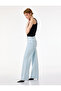 Long Straight Leg Regular Waist Pocketed Buttoned Stoned Denim Trousers - Longer Straight Fit Jeans - 2