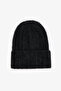Black Zoe Soft Textured Beanie