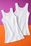Cotton Combed Ribbed Knit Fabric Thick Strap Oval Neck White Color Women's 2-Piece T-Shirt Undershirt - 2