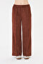 Women's Wide-Legged Trousers with Nevrurlu Pockets - Brown - 2