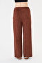 Women's Wide-Legged Trousers with Nevrurlu Pockets - Brown - 6