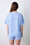 Bowtiful Printed T-Shirt Light Blue Pajama Top - 4