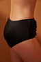 Basic High Waist Ruffled Black Bikini Bottoms - 2