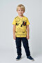 Boy's Printed Comfort Fit Yellow T-Shirt for Ages 2-7