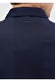 Navy Blue Jacquard Polo Collar 100% Cotton T-Shirt - 6