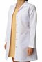 Women's White Classic Collar Long Length Apron Laboratory - 2