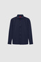 Ds Groom Slim Fit Navy Blue Italian Collar Dobby Long Sleeve Easy-Iron Breathable Four - 5