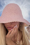 Hand Knitted Straw Premium Bucket Hat (Powder Color) - 2