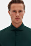 Ds Groom Slim Fit Dark Green Italian Lapel Dobby Long Sleeve Easy-Iron Breathable Four - 3