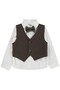 2-5 Years Old Shirt with Bow Tie and Vest - Brown