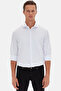 Ds Damat Slim Fit White Italian Collar Textured Long Sleeve Easy-Iron Breathable Four-Season