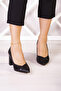 Belinda Black Vegan Pointed Toe Block Heel Classic Shoes - 3