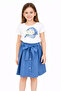 2-6 Years Old Girl's Blue Buttoned Skirt-2 Y
