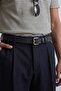 Men's Thin Square Buckle Belt Black - 3
