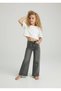 Girl's Stone Detailed Wide Leg Jeans High Waist - 5