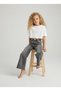 Girl's Stone Detailed Wide Leg Jeans High Waist - 6