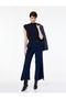 Belt Detailed Ankle Length Wide Leg Crepe Palazzo Pants