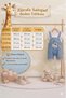 Baby Boy Giraffe Embroidered Denim Salopet Set with White T-Shirt 6-24 Months - 6