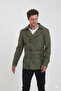 Men's Khaki Color Double-Breasted Collar Belt Detailed Slim Fit Trench Coat - 5