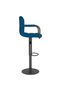 Scaun de bar, albastru, catifea - 4