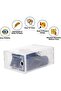 12 Pack Plastic Stackable Shoe Box Organizer, Clear Foldable Shoe Storage Box (White) - 5