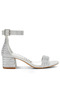 Women Rhinestones Embellished Block Sandals in Silver - 2