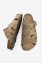 Women's Genuine Leather Closed Front Eva Sole Buckle Daily Olive Suede Sabo Slippers Yolis Toprak Suede - 8