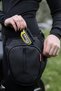 Carbon Patterned Leather Motorcycle Leg Bag with 3 Compartments (WATERPROOF) - 7