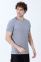 Men's Crew Neck Sleeve Ornament Label 100% Cotton T-Shirt Light Gray - 26Y 2143 - 2