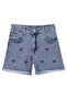 Cherry Embroidered Shorts for 6-9 Years Old - Blue