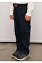 8-14 Years Old Boys' Stylish Navy Blue Gabardine Pants with Belt - 9/10 Y