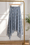Asymmetrical hem ethnic pattern lined skirt 4091 - 7