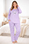 Plus Size Oversized Viscose Long Sleeve Seasonal Pajama Set B09-154 - 2
