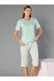 Short Sleeved Capri Suit Summer Viscose Fabric Comfortable and Lightweight Viscose 07-12