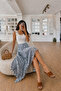 Asymmetrical hem ethnic pattern lined skirt 4091 - 4
