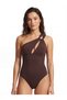 Coastal one-shoulder back low-cut swimsuit