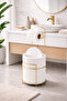 LUX GOLD Bathroom Toilet Paper Holder Trash Can Set Plastic Bucket 6 Liters Stainless Wire