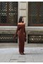 Women's Madonna Collar Spanish Sleeve Lace Detailed Knitwear Dress - 4