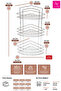 Fest Corner Bathroom Shelf - 3 Shelves - 3